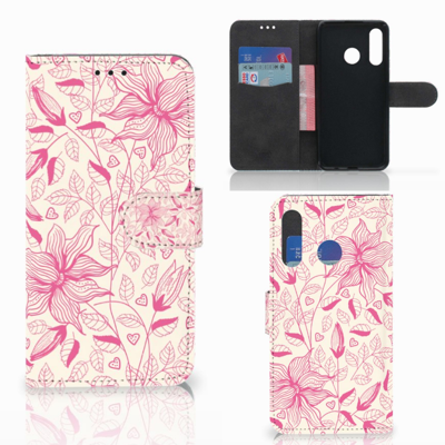 Huawei P30 Lite (2020) Hoesje Pink Flowers