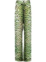 Roberto Cavalli pantalon droit à imprimé léopard - Vert - thumbnail