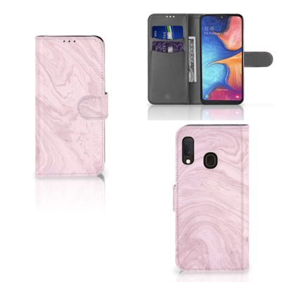 Samsung Galaxy A20e Bookcase Marble Pink - Origineel Cadeau Vriendin Samsung Galaxy A20e Bookcase Marble Pink - Origineel Cadeau Vriendin