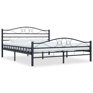 Bedframe staal zwart 160x200 cm