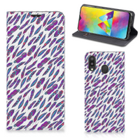 Samsung Galaxy M20 Hoesje met Magneet Feathers Color - thumbnail