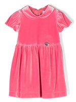 Chiara Ferragni Kids robe en velours à manches courtes - Rose