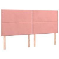 vidaXL Hoofdborden 4 st 80x5x78/88 cm fluweel roze, hoofdeinde, houten hoofdeinde, bedonderdeel, houten hoofdbord, slaapkamermeubel, bedaccessoire