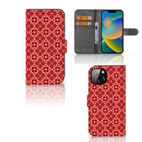 Apple iPhone 14 Telefoon Hoesje Batik Rood - thumbnail