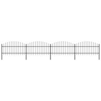 vidaXL Tuinhek met speren bovenkant (1-1,25)x6,8 m staal zwart