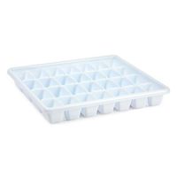 Plasticforte IJsblokjesvormen XXL tray - voor 28x ijsklontjes - kunststof - wit   - - thumbnail