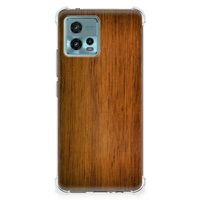 Motorola Moto G72 Stevig Telefoonhoesje Donker Hout