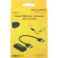 DeLOCK HDMI A (female) > VGA (female) adapter 0,15 meter - thumbnail