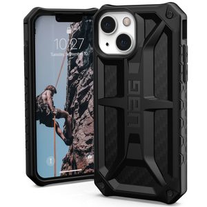 UAG - Monarch backcover hoes - iPhone 13 Mini - Carbon Zwart + Lunso Tempered Glass