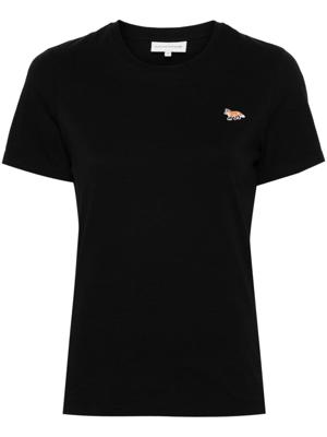 Maison Kitsuné T-shirt met vossen patroon - Zwart
