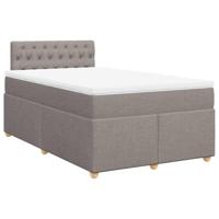 vidaXL Boxspring met matras stof taupe 120x190 cm