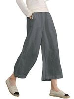 Linen Pockets Solid Casual Linen Pants