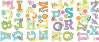 RoomMates muurstickers dierenalfabet vinyl 43 stuks