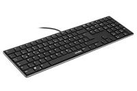 Speedlink RIVA Scissor Keyboard - PC-toetsenbord met kabelverbinding, geruisloos USB-toetsenbord met vlakke toetsen, ergonomische duurzame schaarschakelaars, Duitse indeling, zwart
