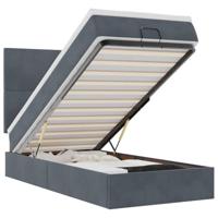 vidaXL Ottoman bed met matrassen 80x200cm fluweel donkergrijs, bedframe, ottoman bedframe, bedframe met opbergruimte onder het bed