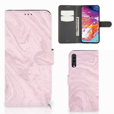 Samsung Galaxy A70 Bookcase Marble Pink - Origineel Cadeau Vriendin Samsung Galaxy A70 Bookcase Marble Pink - Origineel Cadeau Vriendin