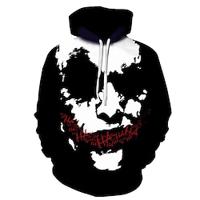 Kunst de Clown Trui met capuchon Cartoon Manga Anime 3D Voorvak Grafisch Kangoeroe zak Voor Voor Stel Voor heren Dames Volwassenen Halloween Carnaval Maskerade 3D afdrukken Casual / Dagelijks Lightinthebox - thumbnail