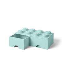 Lego Brick 8 Opberglade, Plastic, Legion/Aqua Light Blue, 50 x 25 x 18 Cm, 1.0 Piece