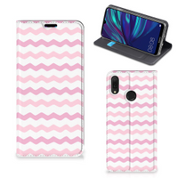 Huawei Y7 hoesje Y7 Pro (2019) Hoesje met Magneet Waves Roze