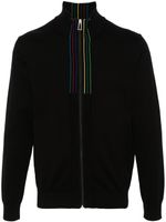 PS Paul Smith cardigan à détails rayés - Noir