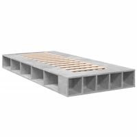 vidaXL Bedframe bewerkt hout betongrijs 90x190 cm