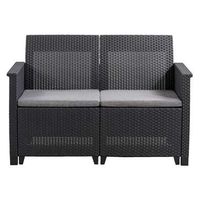 Keter 2-zits loungebank Emma - antraciet - 74x113x65 cm - Leen Bakker