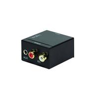 LogiLink CA0101 coaxiale en Toslink naar analoog L/R, 3,5 mm jack audio-converter, elektromagnetische ruisvrije overdrachten zwart