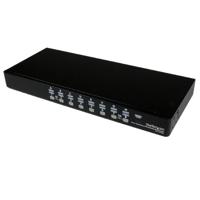 StarTech.com 16-poorts 1HE USB VGA KVM Switch met OSD voor rack-montage, 16-voudige rackmount KVM-schakelaar, zwart