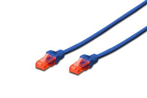 Digitus DK-1617-0025/B RJ45 Netwerkkabel, patchkabel CAT 6 U/UTP 0.25 m Blauw Halogeenvrij, Verdraaide paren 1 stuk(s)