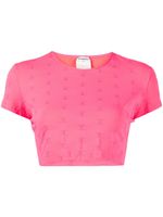 CHANEL Pre-Owned t-shirt crop à logo CC brodé (1997) - Rose