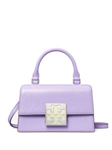 Tory Burch mini sac à main Bon Bon à fini verni - Violet