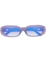 Linda Farrow lunettes de soleil à monture ronde - Violet - thumbnail