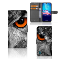 Bookcase Moto E6s Telefoonhoesje met Pasjes Uil