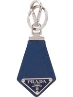 Prada porte-clés en cuir à plaque logo - Bleu - thumbnail