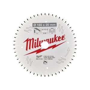 Milwaukee Accessoires Cirkelzaagblad P Alu165x20x2,2x52TF neg. - 4932471296