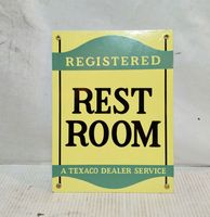 Registered Rest Room A texaco Dealer Service Emaille Bord - thumbnail