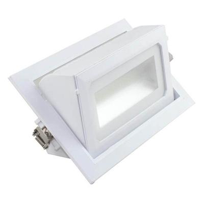 LED Downlight - Inbouw Rechthoek 40W - Aanpasbare Kleur CCT - Mat Wit Aluminium - Kantelbaar 230x140mm - OSRAM LEDs