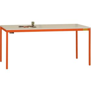 Manuflex LD1116.2001 ESD ESD-werktafel UNIDESK met kunststof plaat, onderstel roodoranje RAL 2001, bxdxh = 2000 x 800 x 723-733 mm Rood-oranje (RAL 2001)