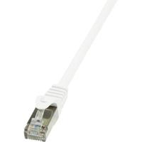 LogiLink CP2011S RJ45 netwerkkabel, patchkabel CAT 6 F/UTP 25,00 cm, wit, met vergrendelingsbescherming, 5 stuks