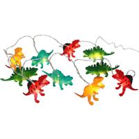 Lichtsnoer - dinosaurus - 200 cm - op batterij - warm wit - 10 dino led lampjes