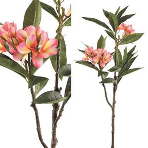 PTMD Garden Flower pink plumeria spray w leaves