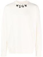 MSGM sweat en coton à logo imprimé - Blanc