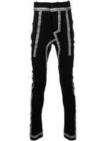 Boris Bidjan Saberi pantalon skinny à bandes contrastantes - Noir