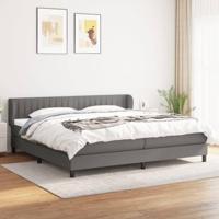 VidaXL Boxspring Met Matras - Stof Donkergrijs 200x200 cm, Tweepersoonsbed, Slaapmeubel
