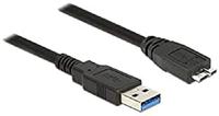 DeLock Kabel USB 3.0 Type-A stekker > USB 3.0 type Micro-B stekker 0, 5 m zwart