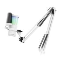 Mars Gaming MMIC-SC, Professionele Studiomicrofoon, ARGB High-End Design, Hoge Definitie 192Khz 24-bit, Omnidirectionele Mechanische Arm, Bedieningswiel, Metalen Popfilter, Wit