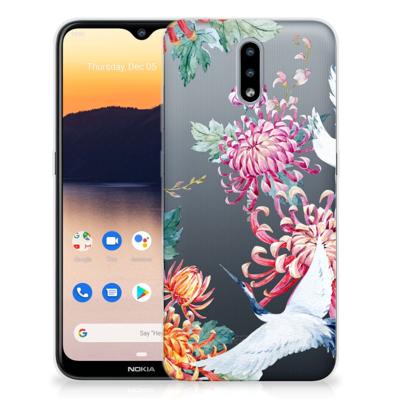 Nokia 2.3 TPU Hoesje Bird Flowers Nokia 2.3 TPU Hoesje Bird Flowers