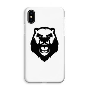 Angry Bear (white): iPhone XS Max Volledig Geprint Hoesje