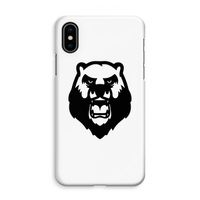 Angry Bear (white): iPhone XS Max Volledig Geprint Hoesje - thumbnail