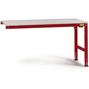 Manuflex LU6018.3003 ESD ESD-werktafel universele standaard aanschuiftafel met melamine schijf, bxdxh = 1000 x 800 x 763-873 mm Robijn-rood